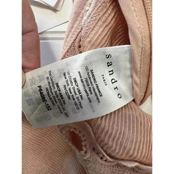 Sandro Tie Back Helia Romper Blush Pink 36 Small 4 NEW - Picture 7 of 7